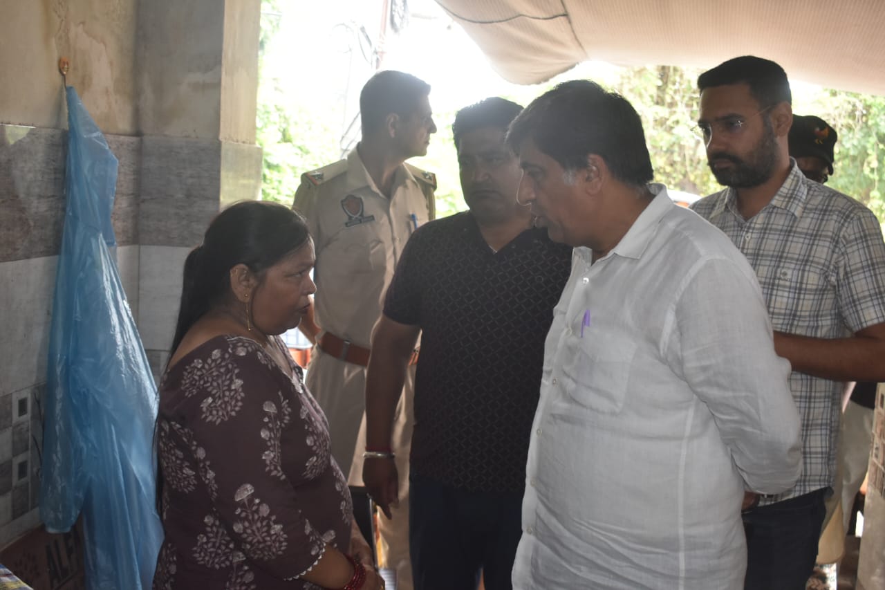 MLA Bram Shankar Jimpa visits water-affected areas.